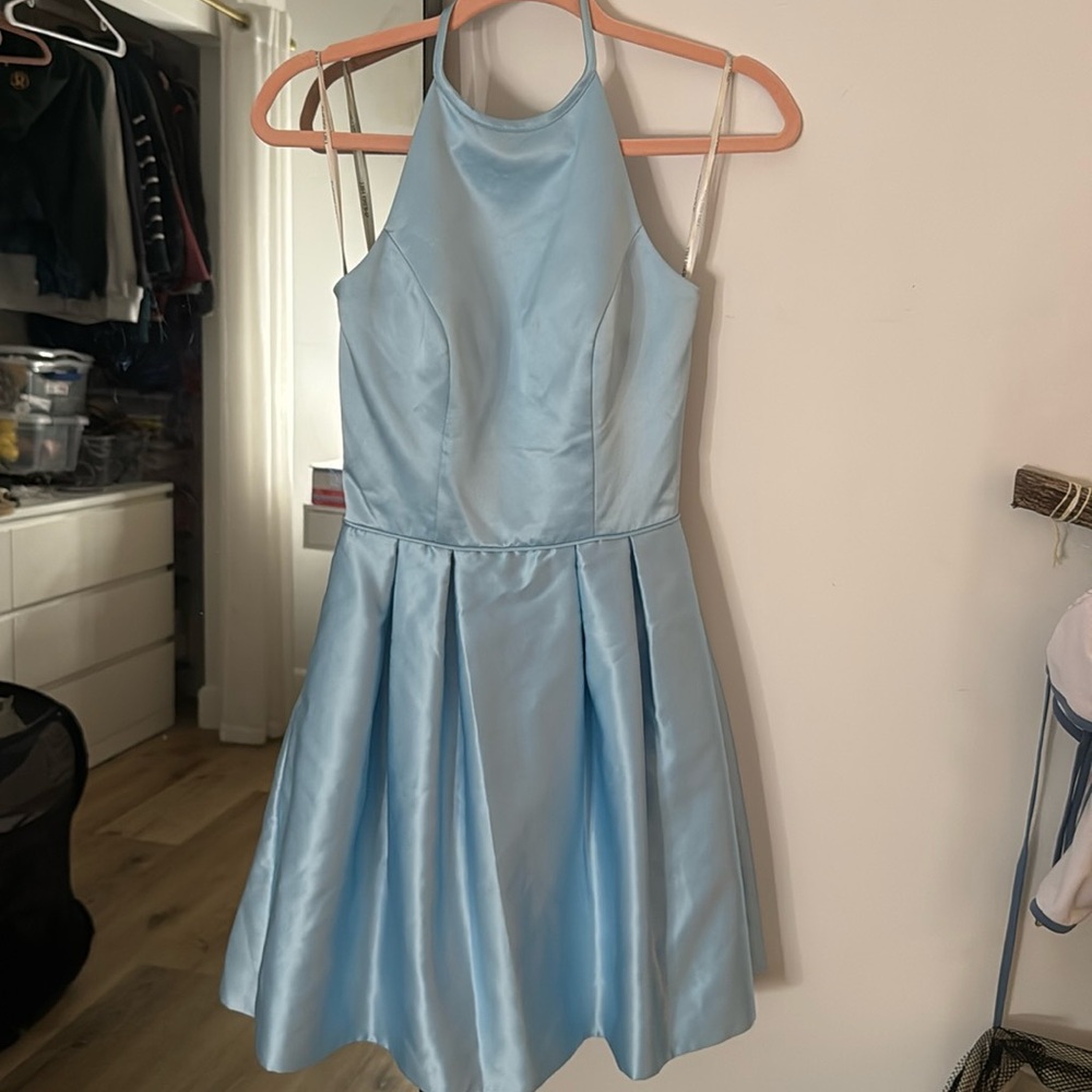 Sherri Hill Halter Blue Dress